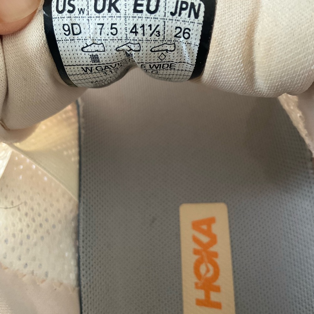 Hoka Women's Cream and Orange Sneakers - Picture 9 of 11